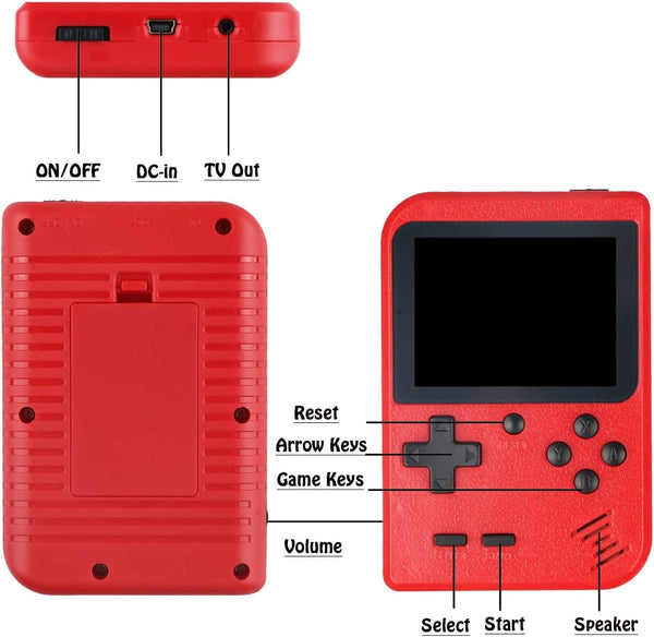 Portable Retro Handheld Game,hundreds Games, 3.0-Inches Color Screen, Rechargeable Battery